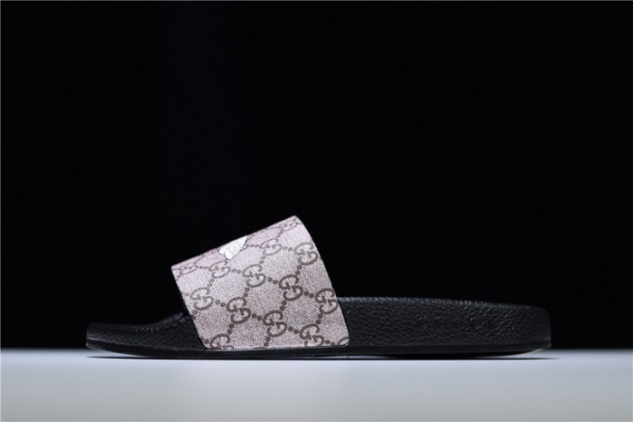 GC Leather SLIDE SANDAL with PLAID BEE