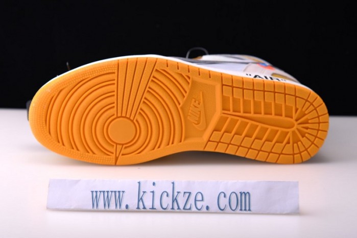 2019 Air Jordan 1 x OF NRG White/Dark Powder Yellow-Cone AQ0818-149